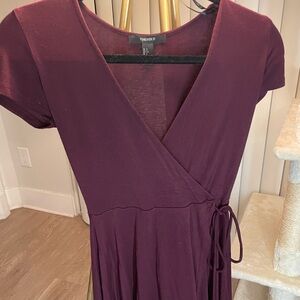 Wine colored short sleeved dress